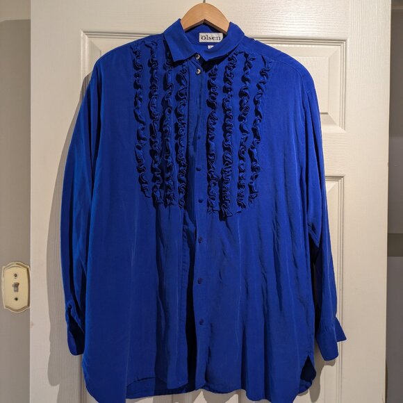 Gorgeous Royal Blue Silk Blouse - Picture 1 of 6